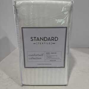 Standard Textile Linen Duvet Set King/Cal King Off White Duvet Cover + Sham set